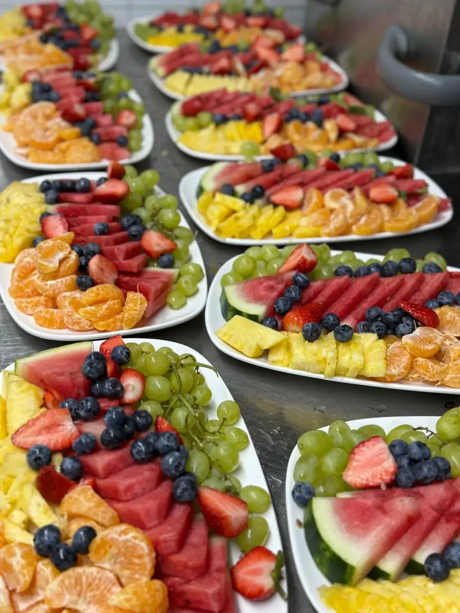 Fresh fruit platters prepared for guests at Cavendish