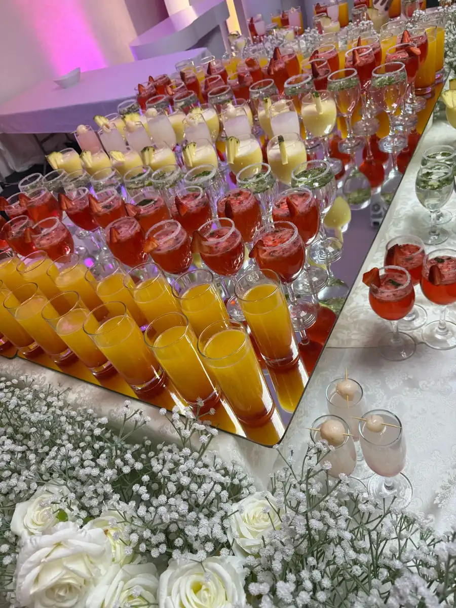 Welcome drinks ready for a celebration